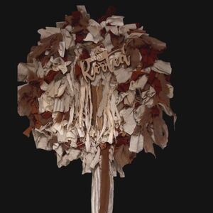 Rustic Fabric Wreath - Cream and Brown